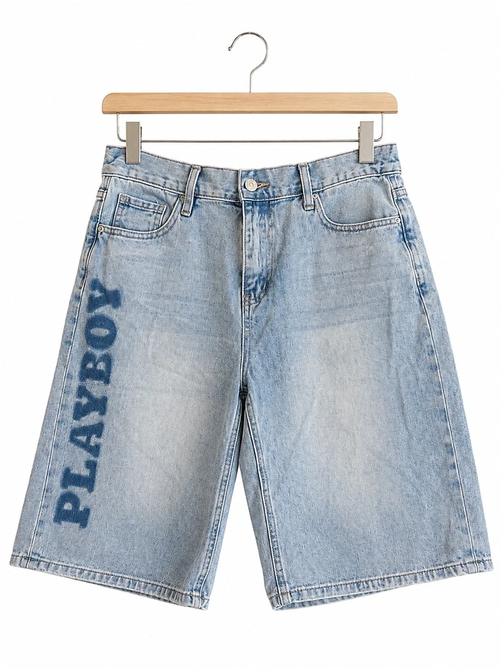 Playboy Y2K Denim Long Shorts Logo Graphic Size 7